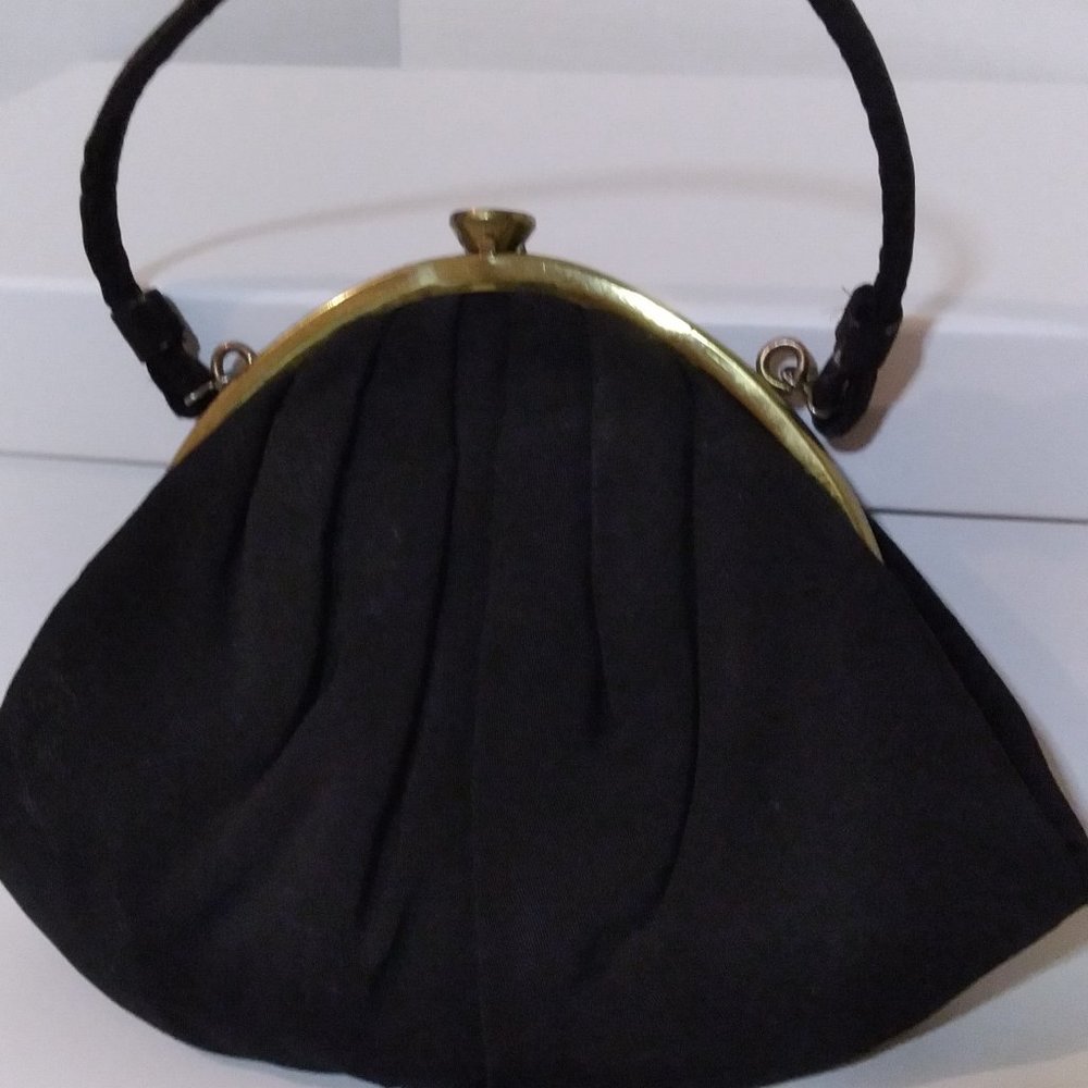 Vintage Black Fabric Handbag/Purse